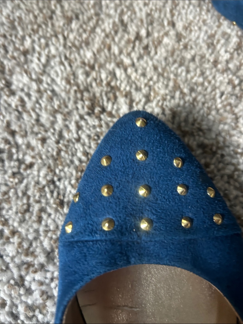 BONGO Blue Pointed-Toe Studded Flats - Picture 5 of 5
